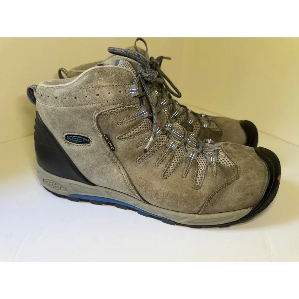 Keen Waterproof Hiking Boots Mens 13 Grey Leather Gorpcore 1007910 Keen.Dry
